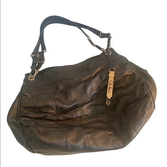 Cole Haan Handbags - Cole Haan Bronze Ruffled 3 Zipper Satchel
